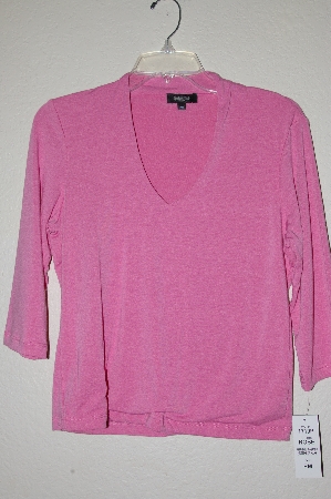 +MBADG #52-130  "Peck & Peck Pink Stretch 3/4 Sleve Top"