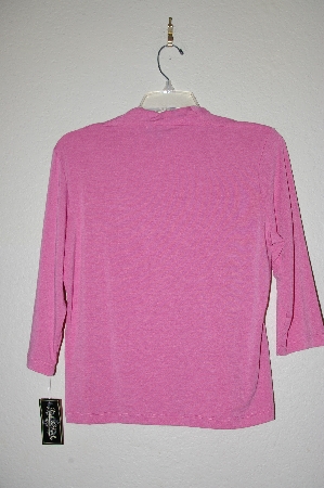 +MBADG #52-130  "Peck & Peck Pink Stretch 3/4 Sleve Top"