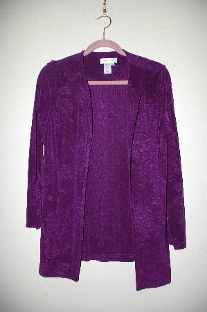 +MBADG #52-105  "Coldwater Creek Fancy Purple Floral Stretch Cardigan"