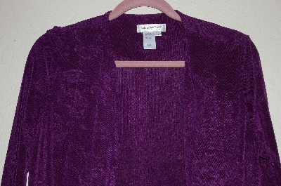 +MBADG #52-105  "Coldwater Creek Fancy Purple Floral Stretch Cardigan"