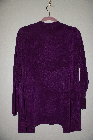 +MBADG #52-105  "Coldwater Creek Fancy Purple Floral Stretch Cardigan"
