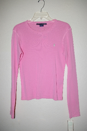+MBADG #52-099  "Ralph Lauren Sport Pink Stretch Long Sleve T"
