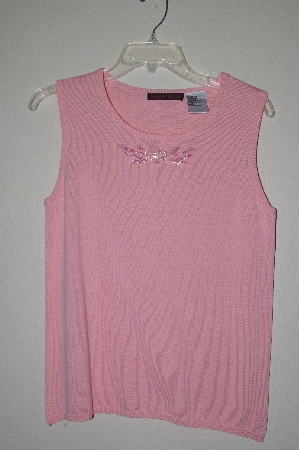 +MBADG #52-451  "Blaine Trump Pink Floral Beaded Tank"