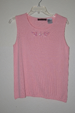 +MBADG #52-451  "Blaine Trump Pink Floral Beaded Tank"