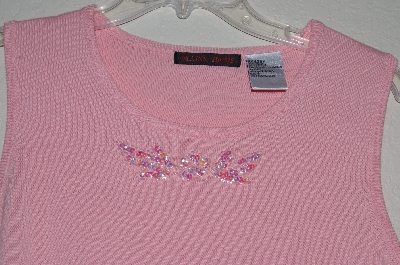 +MBADG #52-451  "Blaine Trump Pink Floral Beaded Tank"