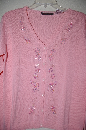 +MBADG #52-447  "Blaine Trump Floral Beaded Knit Cardigan"