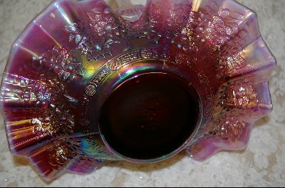 "HOLD" MBA #S-FCAB   "1990's Fenton Cranberry Accordian Style Basket