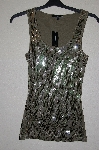 +MBADG #31-033  "Express Fancy Olive Green Sequined Tank"