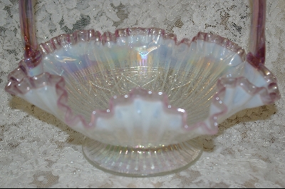 +MBA #S-FB   " 1990's Large Fenton Opalescent Basket