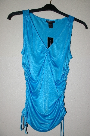 +MBADG #31-154  "Express Blue Satin Tie Side Top"