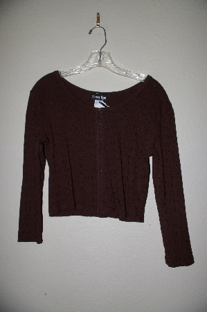 +MBADG #31-151  "Hang Ups Brown Eyelet Stretch Top"
