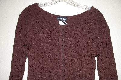 +MBADG #31-151  "Hang Ups Brown Eyelet Stretch Top"