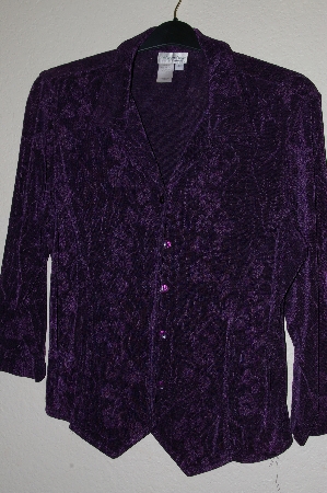+MBADG #31-190  "Coldwater Creek Purple Fancy Floral Stretch Top"