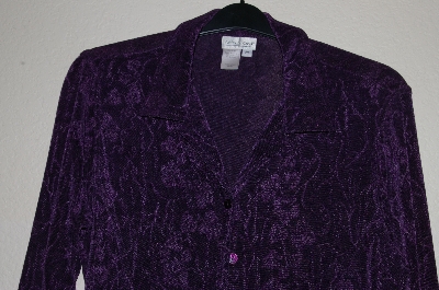 +MBADG #31-190  "Coldwater Creek Purple Fancy Floral Stretch Top"