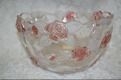 +MBA #S-LCGB   "Mikasa Walther Carmon Rose Large Clear Glass Rose Bowl