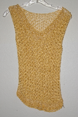 +MBADG #31-299 "Fancy Designer Crochet Tank With Gold Beads"