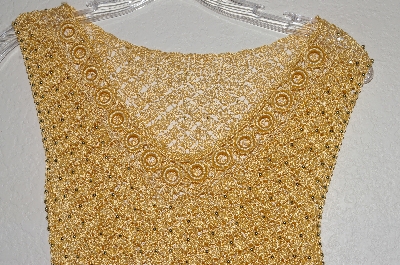 +MBADG #31-299 "Fancy Designer Crochet Tank With Gold Beads"