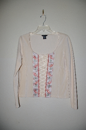 +MBADG #31-284  "Moda International Fancy Embroidered Corduroy Tie Front Shirt"