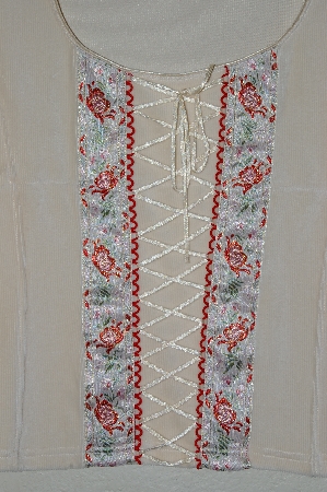 +MBADG #31-284  "Moda International Fancy Embroidered Corduroy Tie Front Shirt"
