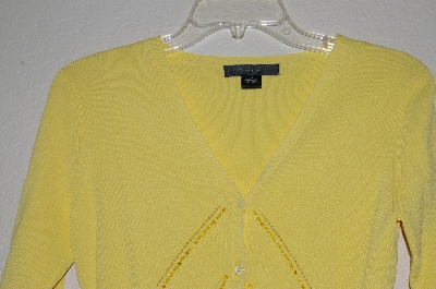 +MBADG #31-280  "C'est City Fancy Yellow One Of A King Hand Beaded Cardigan"