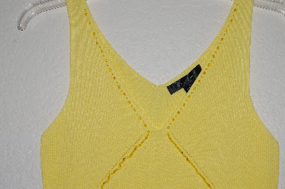 +MBADG #31-275  "C'est City Fancy Yellow Knit One Of A King Hand Beaded Tank"