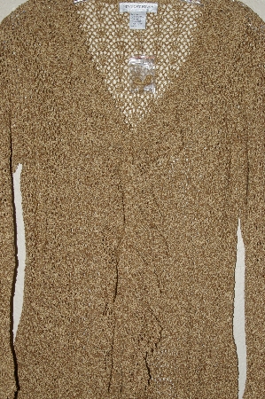 +MBADG #31-364  "Newport News Fancy Gold Crochet Cardigan"