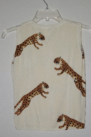 +MBADG #31-332  "Elizabeth New York Fancy Big Cat Bead Embelished Tank"