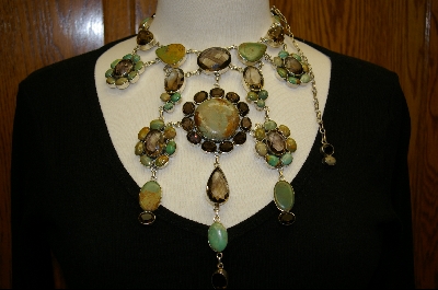 +The Mother Load Of Green Turquoise & Smokey Quartz Necklace
