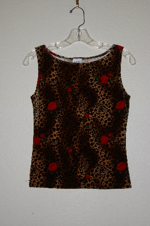 +MBADG #31-385  "Timing USA Fancy Rose & Animal Print Velvet Tank"