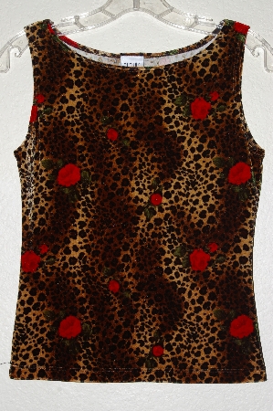 +MBADG #31-385  "Timing USA Fancy Rose & Animal Print Velvet Tank"