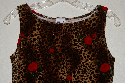 +MBADG #31-385  "Timing USA Fancy Rose & Animal Print Velvet Tank"