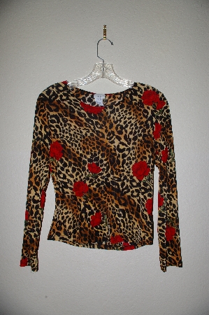 +MBADG #31-388  "Diamond's USA Fancy Animal & Rose Print Stretch Top"