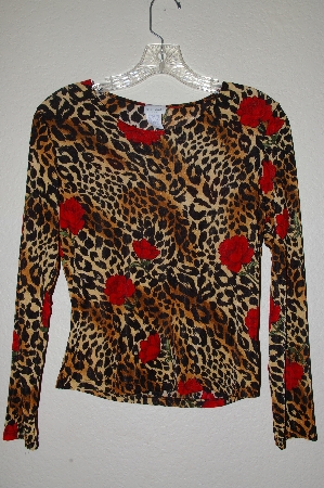 +MBADG #31-388  "Diamond's USA Fancy Animal & Rose Print Stretch Top"
