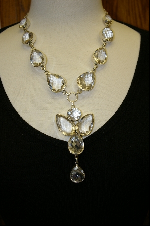 +MBA #7519   MBA #7519  "Big Beautiful Clear Crystal Quartz Sterling Necklace