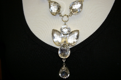 +MBA #7519   MBA #7519  "Big Beautiful Clear Crystal Quartz Sterling Necklace