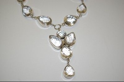 +MBA #7519   MBA #7519  "Big Beautiful Clear Crystal Quartz Sterling Necklace