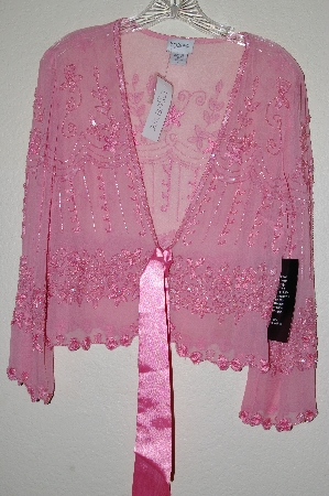 +MBADG #31-445  "Together Fancy Embelished Pink Silk Tie Bottom Jacket"