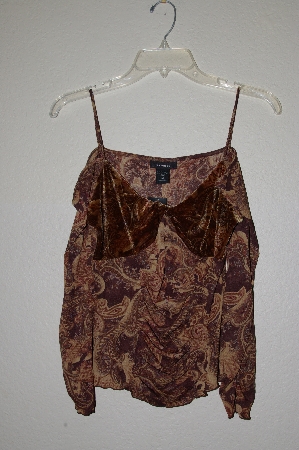 +MBADG #31-417  "Express Fancy Pattern Brown Stretch Top"