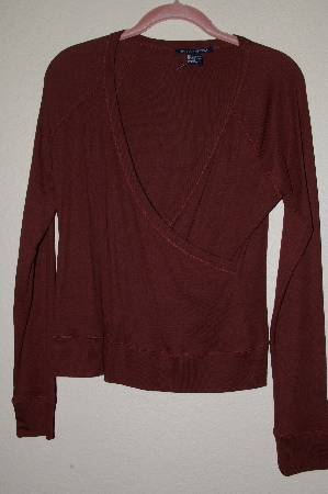 +MBADG #31-483  "Boston Proper Brown Stretch Cross Over Top"