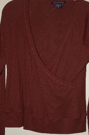 +MBADG #31-483  "Boston Proper Brown Stretch Cross Over Top"