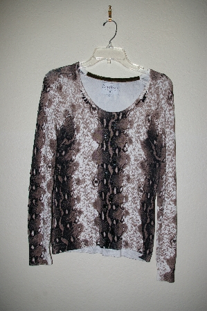 +MBADG #31-494  "Pamela McCoy Fancy Python Scoop Neck Sweater"