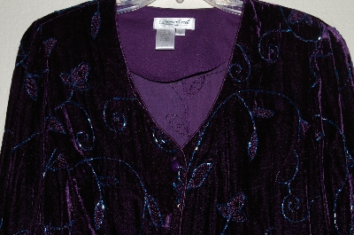 +MBADG #31-532  "Coldwater Creek One Of A Kind Purple Velvet Hand Beaded Jacket"