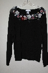 +MBADG #3-015  "Victor Costa Floral Embelished Black Sweater"