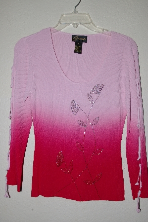+MBADG #3-009  "Carina Fancy Tow-Tone Pink Bead Embelished Sweater"