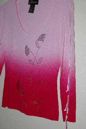 +MBADG #3-009  "Carina Fancy Tow-Tone Pink Bead Embelished Sweater"