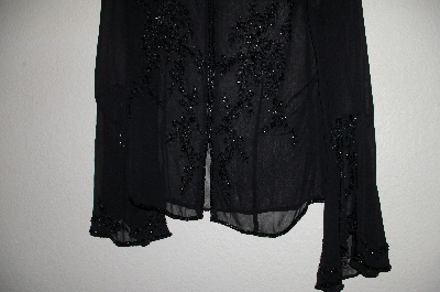 +MBADG #3-041  "Newport News Black Silk Beaded Cardigan"