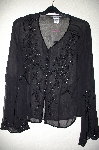 +MBADG #3-041  "Newport News Black Silk Beaded Cardigan"