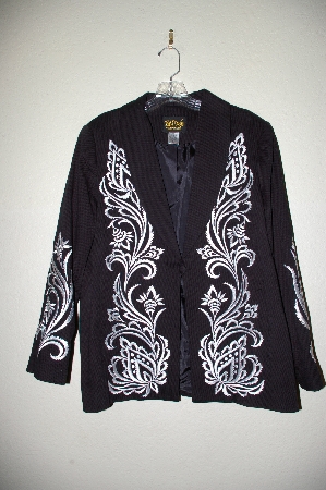 +MBADG #3-046  "Bob Mackie's Exotic Floral Stretch Pique Jacket"