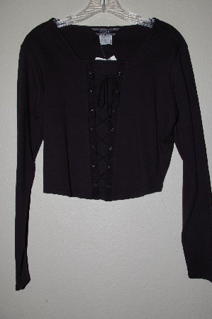 +MBADG #3-053  "Rockies Fancy Black Stretch Tie Front Western Shirt"