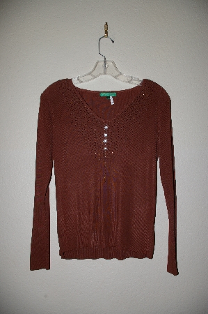 +MBADG #3-099  "Everyday Brown Knit Embelished Sweater"